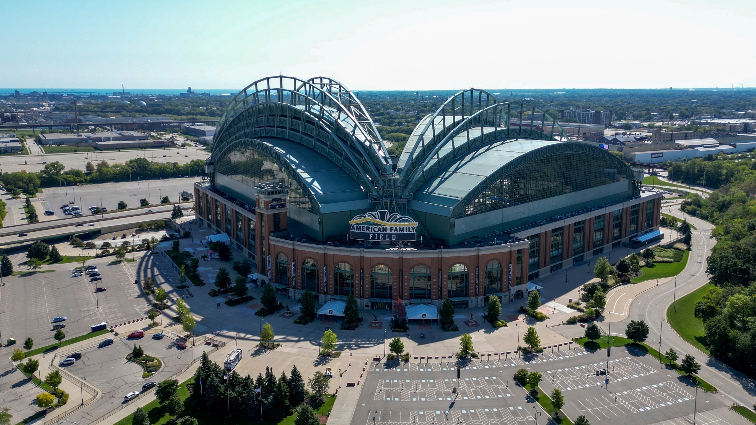 FILE - American Family Field in Milwaukee is shown Sept. 15, 2023. The Wisconsin state Senate is poised to approve a plan to spend more than half a billion dollars of public funds to help the Milwaukee Brewers repair their stadium over the next three decades. The Senate is expected to vote on the proposal during a floor session set to begin Tuesday morning, Nov. 14. (AP Photo/Morry Gash, File)