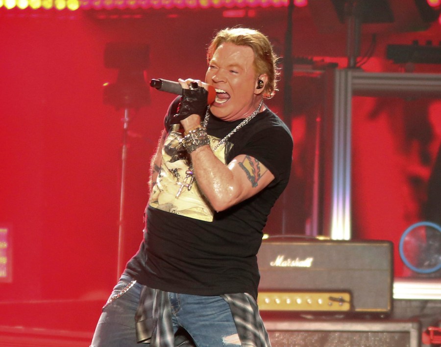 FILE - Guns N' Roses' Axl Rose performs on the first weekend of the Austin City Limits Music Festival, Oct. 4, 2019, in Austin, Texas. A former Penthouse magazine model filed a lawsuit Wednesday, Nov. 22, 2023, saying Rose raped her in a 1989 attack at a New York City hotel. The lawsuit was filed under a temporary New York law, the Adult Survivors Act, that lets adult victims sue over attacks that occurred even decades ago. The law expires after Thursday. (Photo by Jack Plunkett/Invision/AP, File)