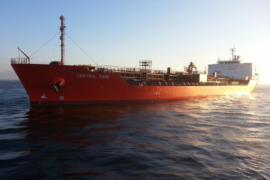 In an undated photo released by Zodiac Maritime, the tanker Central Park is seen. Attackers seized the tanker linked to Israel off the coast of Aden, Yemen, on Sunday, Nov. 26, 2023, authorities said. While no group immediately claimed responsibility, it comes as at least two other maritime attacks in recent days have been linked to the Israel-Hamas war. (Zodiac Maritime via AP)