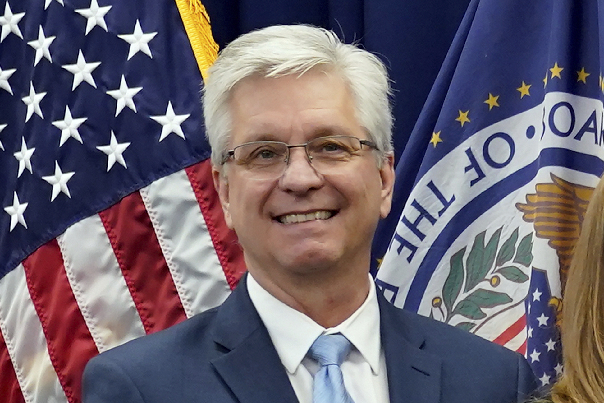 FILE - Federal Reserve Board of Governors member Christopher Waller poses for a photo on May 23, 2022, in Washington. Waller said Tuesday, Nov. 28, 2023 that the U.S. economy is cooling and inflation is steadily slowing, suggesting that the Fed's interest rate policies are succeeding in getting price increases back to the central bank's 2%. (AP Photo/Patrick Semansky, File)