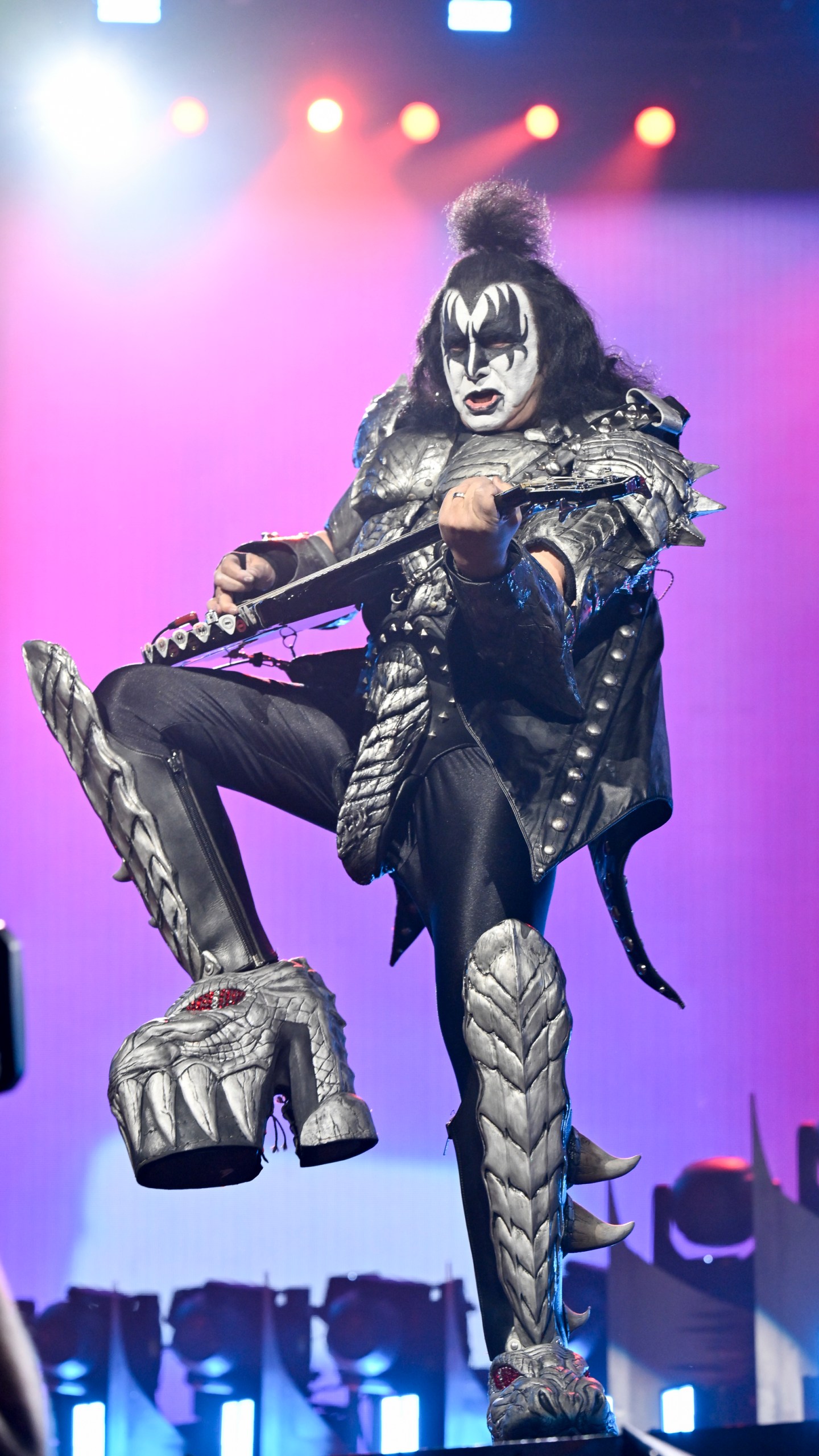 Gene Simmons of KISS performs during the final night of the "Kiss Farewell Tour" on Saturday, Dec. 2, 2023, at Madison Square Garden in New York. (Photo by Evan Agostini/Invision/AP)