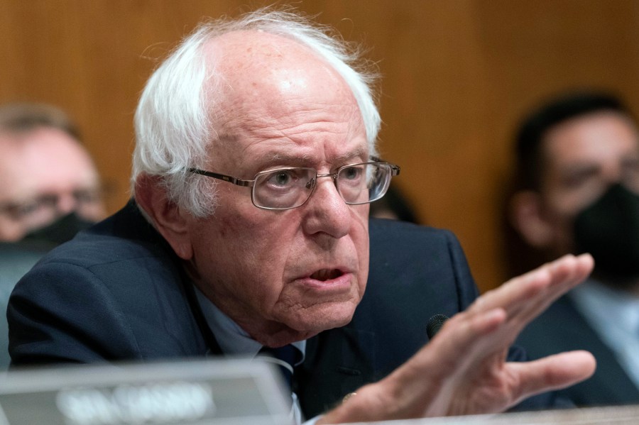 FILE - Sen. Bernie Sanders, I-Vt., speaks during a hearing on Capitol Hill in Washington, Thursday, June 8, 2023. Sanders and a robust group of Democratic senators say they're done “asking nicely" for Israel to do more to reduce civilian casualties in its war against Hamas in Gaza. (AP Photo/Jose Luis Magana, File)