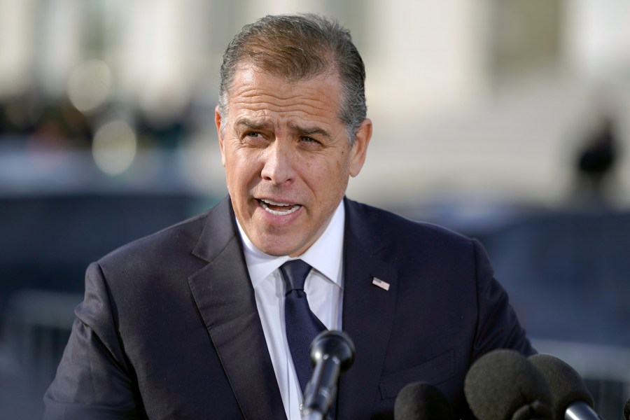 Hunter Biden, son of President Joe Biden, speaks during a news conference outside the U.S. Capitol, Wednesday, Dec. 13, 2023, in Washington. Hunter Biden on Wednesday lashed out at Republican investigators who have been digging into his business dealings, insisting outside the Capitol he will only testify before a congressional committee in public. (AP Photo/Mariam Zuhaib)