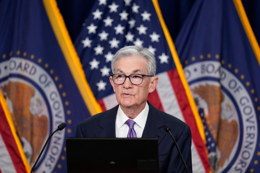 Federal Reserve Board Chair Jerome Powell speaks during a news conference about the Federal Reserve's monetary policy at the Federal Reserve, Wednesday, Dec. 13, 2023, in Washington. (AP Photo/Alex Brandon)