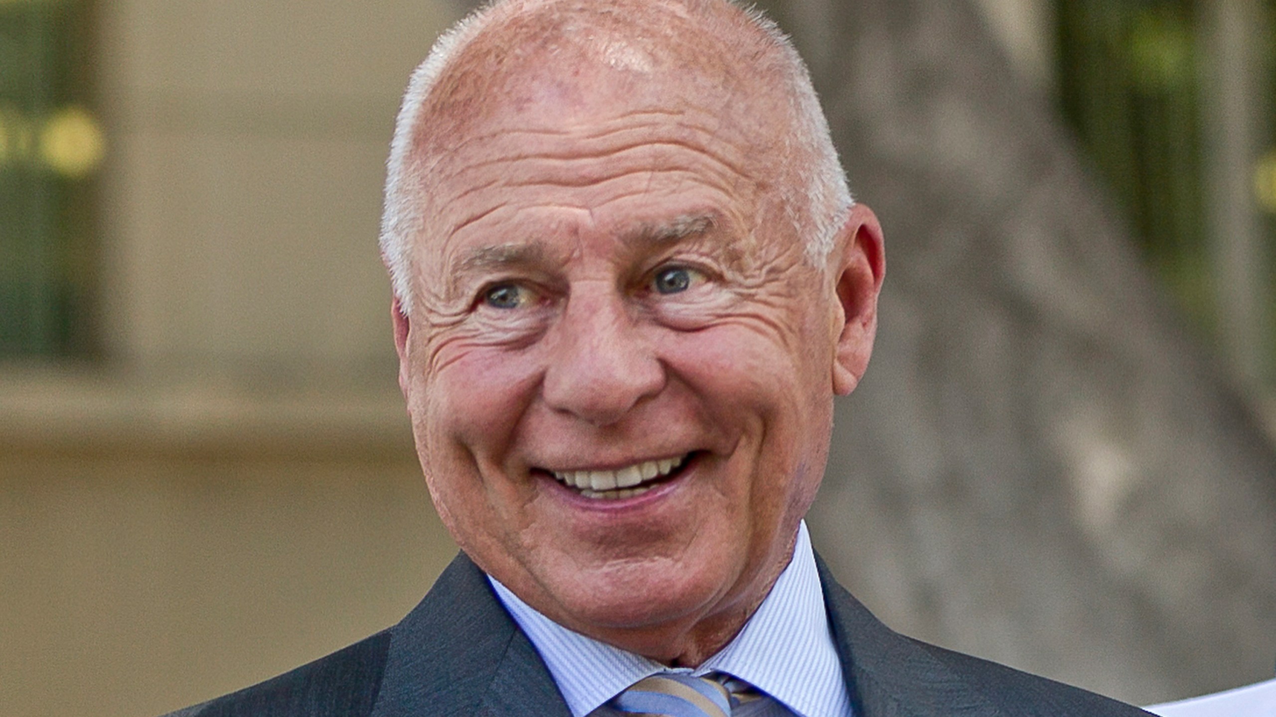 FILE - Attorney Tom Girardi smiles outside the Los Angeles courthouse on Wednesday, July 9, 2014. A federal judge filed a brief order Tuesday, Jan. 2, 2024, stating that the disgraced Los Angeles celebrity lawyer has been found competent to stand trial on charges that he stole more than $15 million from his clients. (AP Photo/Damian Dovarganes, File)