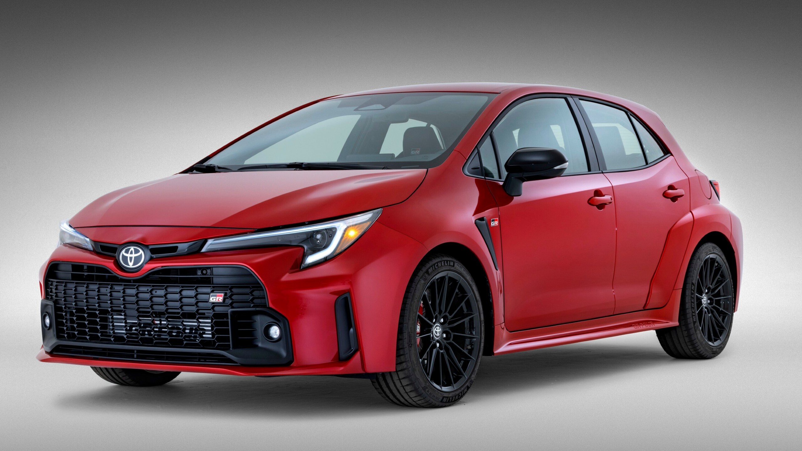 This photo provided by Toyota shows the GR Corolla. A buffed-up version of the Corolla, the GR version boasts 300 horsepower, wide-body fenders and a customizable all-wheel-drive system. (Courtesy of Toyota Motor Sales U.S.A. via AP)