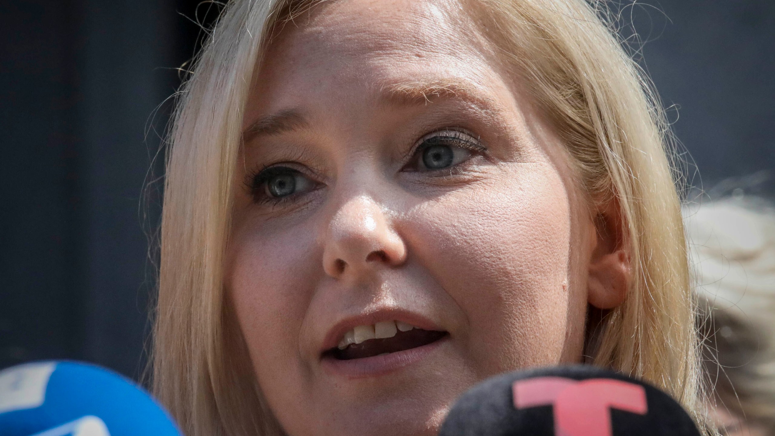 FILE - Virginia Roberts Giuffre, a sexual assault victim, speaks in New York, July 2, 2020. Social media is abuzz with news that a judge is about to release a list of "clients," or "associates" or maybe "co-conspirators," of Jeffrey Epstein, the jet-setting financier who killed himself in 2019 while awaiting trial on sex trafficking charges. While some previously sealed court records are indeed being made public, the great majority of the people whose names appear in those documents are not accused of any wrongdoing. (AP Photo/Bebeto Matthews, File)