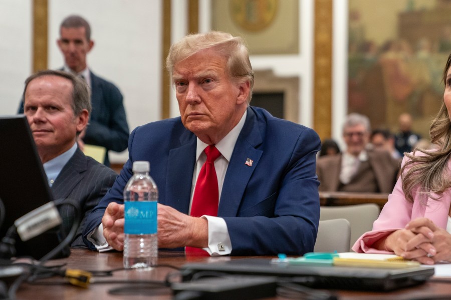 Former President Donald Trump attends the Trump Organization civil fraud trial in New York State Supreme Court, Thursday, Dec. 7, 2023, in New York. (David Dee Delgado/Pool Photo via AP)