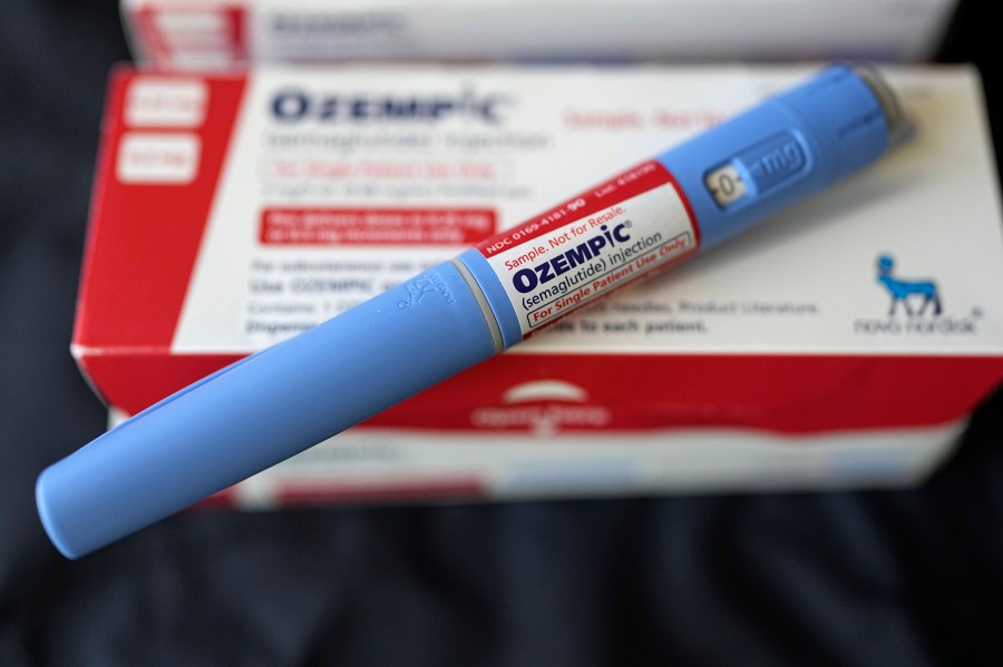 FILE - The injectable drug Ozempic is shown Saturday, July 1, 2023, in Houston. A preliminary review of side effects from popular drugs used to treat diabetes and obesity shows no link with suicidal thoughts or actions, the U.S. Food and Drug Administration said Thursday, Jan. 11, 2024. But the agency also said officials cannot definitively rule out that “a small risk may exist" and that they'll continue to look into reports regarding more than a dozen drugs, including Ozempic, Wegovy and Mounjaro. (AP Photo/David J. Phillip, File)