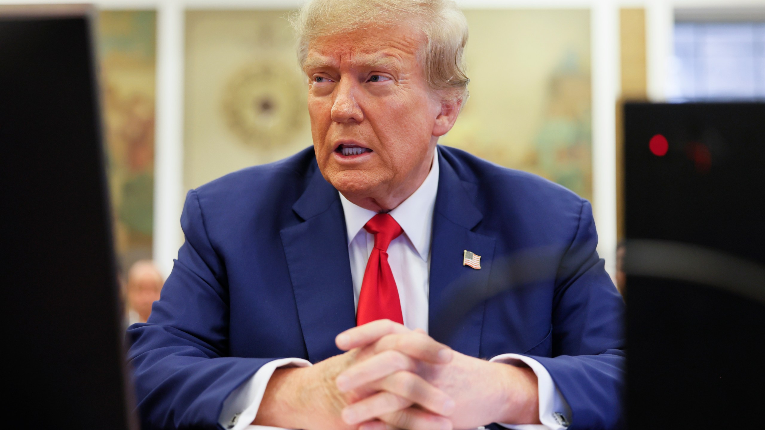 Former President Donald Trump sits in the courtroom before the start of closing arguments in his civil business fraud trial at New York Supreme Court, Thursday, Jan. 11, 2024, in New York. (Michael Santiago/Pool Photo via AP)