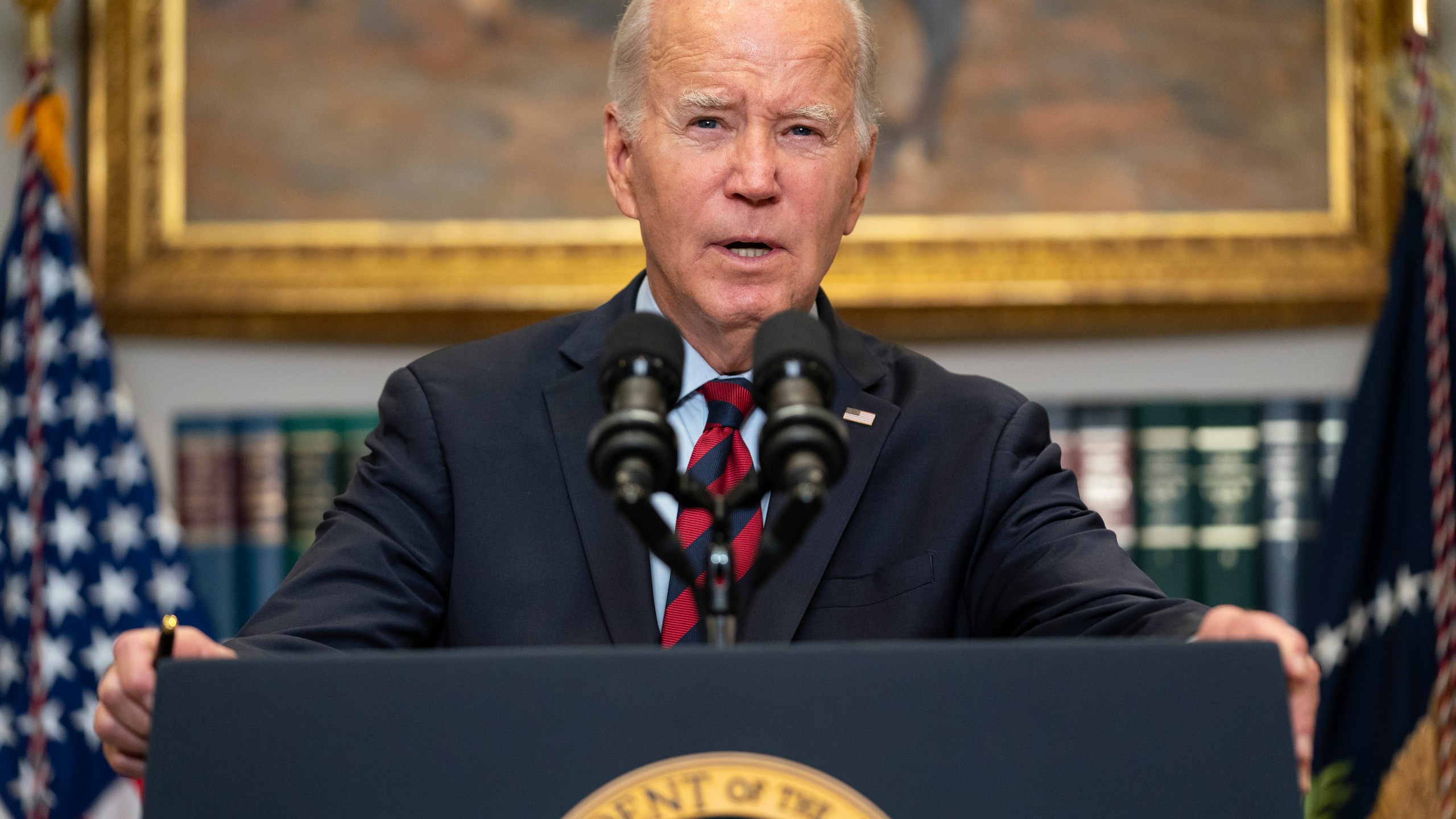 FILE - President Joe Biden speaks in the Roosevelt Room of the White House, Oct. 4, 2023, in Washington. Biden can make an increasingly strong case that he's helped fix inflation. Figures issued January 2024 reflected a historic level of progress on battling high prices, hinting that inflation could be near the Federal Reserve's 2% target around the time of November's election. (AP Photo/Evan Vucci, File)