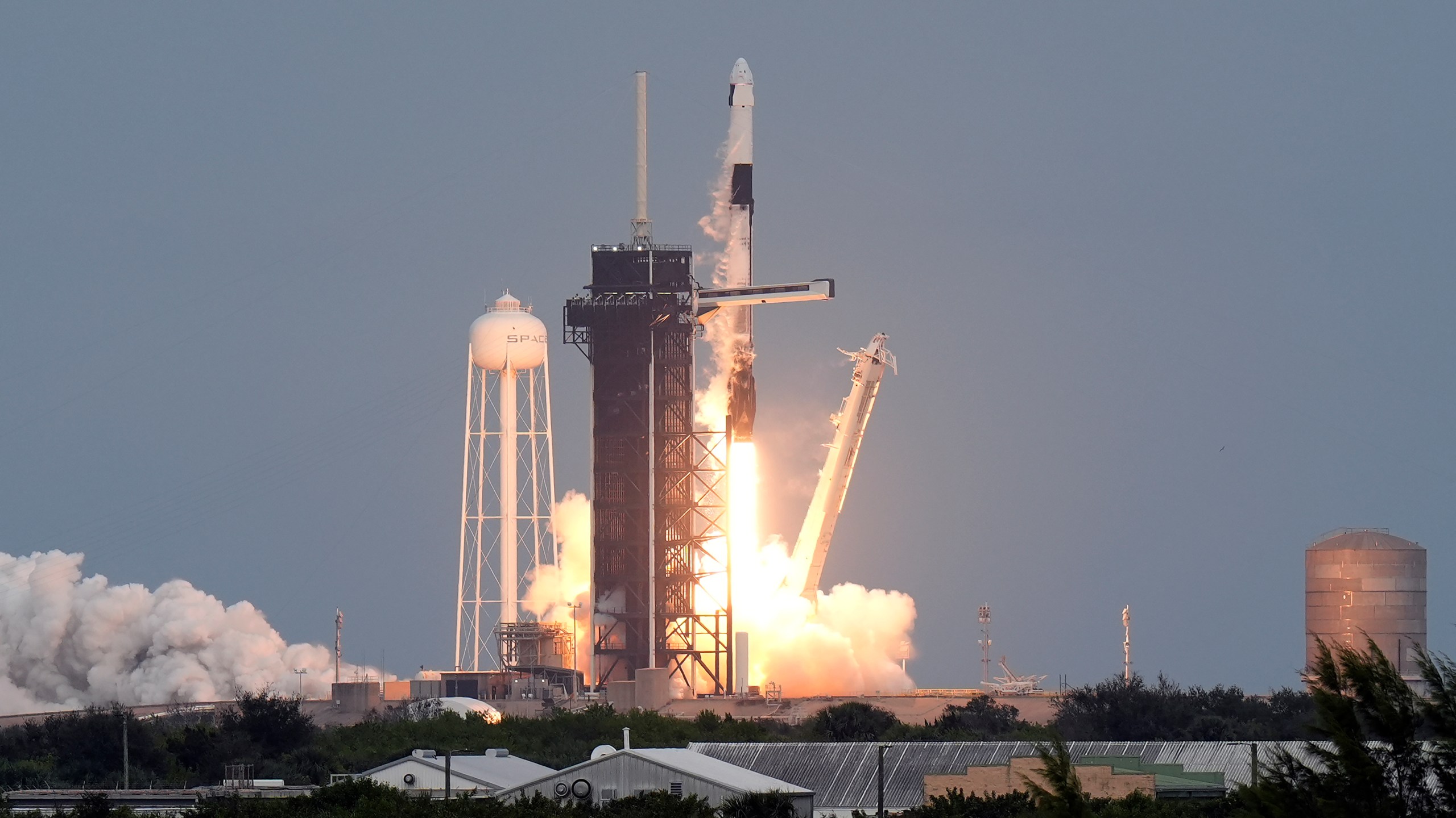 A SpaceX Falcon 9 rocket lifts off from Kennedy Space Center's Launch Pad 39-A, Thursday, Jan. 18, 2024, in Cape Canaveral, Fla. Four private astronauts are making a trip to the International Space Station. (AP Photo/Chris O'Meara)