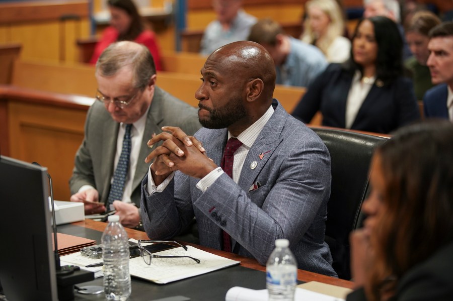 Special prosecutor Nathan Wade listens during a motions hearing for former President Donald Trump's election interference case, Friday, Jan. 12, 2024 in Atlanta. (Elijah Nouvelage/The Washington Post via AP, Pool)