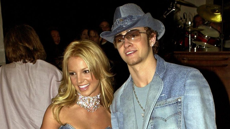 Britney Spears, left, and Justin Timberlake arrive at the 28th Annual American Music Awards in Los Angeles on Jan. 8, 2001.