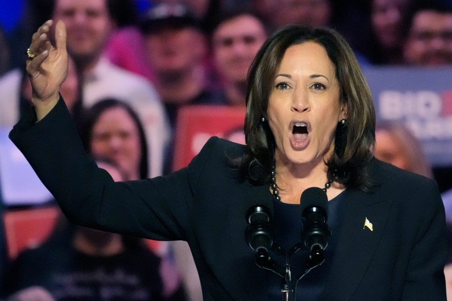 FILE - Vice President Kamala Harris speaks at an event in Manassas, Va., Jan. 23, 2024. In 2020, then Republican presidential candidate Donald Trump almost immediately called Harris "nasty," and said "nobody likes" her, feeding into a standard of likability that is applied to women in leadership far more often than men. (AP Photo/Alex Brandon, File)