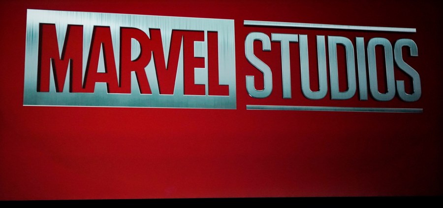 FILE - A Marvel Studios logo is shown during the Walt Disney Studios presentation at CinemaCon 2023, the official convention of the National Association of Theatre Owners (NATO) at Caesars Palace, Wednesday, April 26, 2023, in Las Vegas. A crewmember who was working on the Marvel Studios series “Wonder Man” has died following an accident on set. The trade publication Deadline reports that the man was a rigger who fell from the rafters Tuesday morning, Feb. 6, 2024, at CBS Radford Studios in Studio City, Calif. (AP Photo/Chris Pizzello, File)