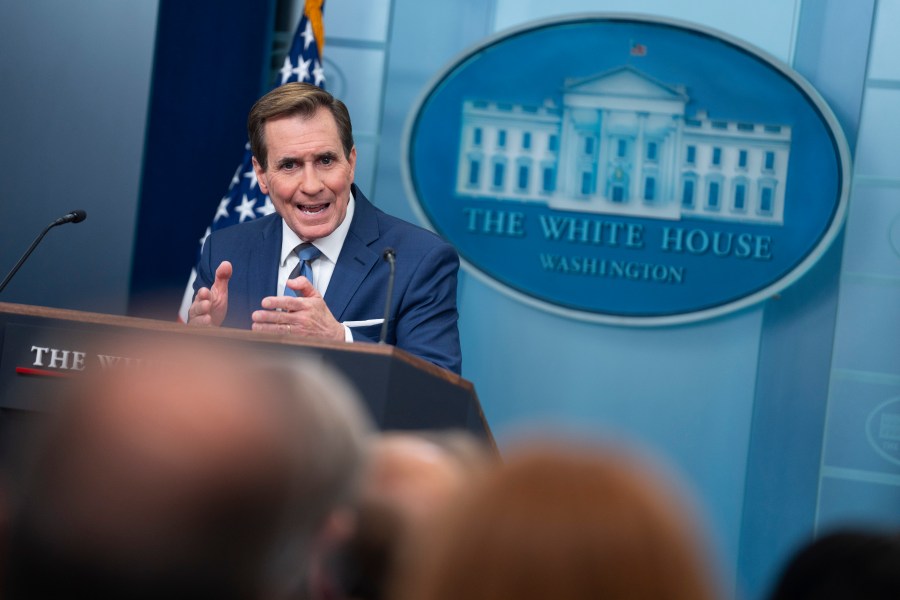 National Security Council spokesman John Kirby speaks during a press briefing at the White House, Wednesday, Jan. 31, 2024, in Washington. (AP Photo/Evan Vucci)