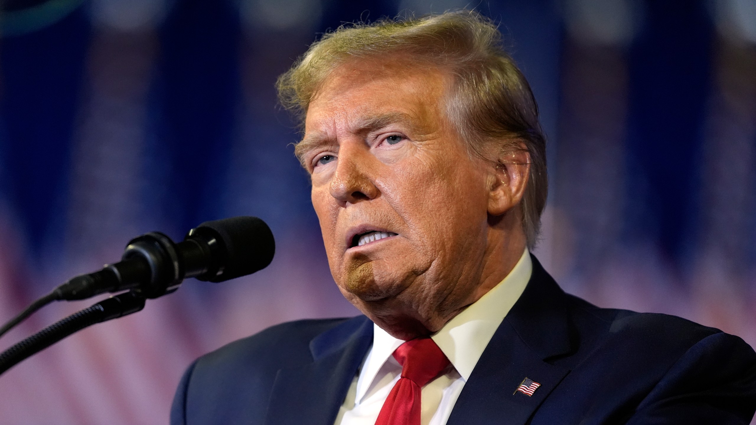 Republican presidential candidate former President Donald Trump speaks at a Get Out The Vote rally at Coastal Carolina University in Conway, S.C., Saturday, Feb. 10, 2024. (AP Photo/Manuel Balce Ceneta)