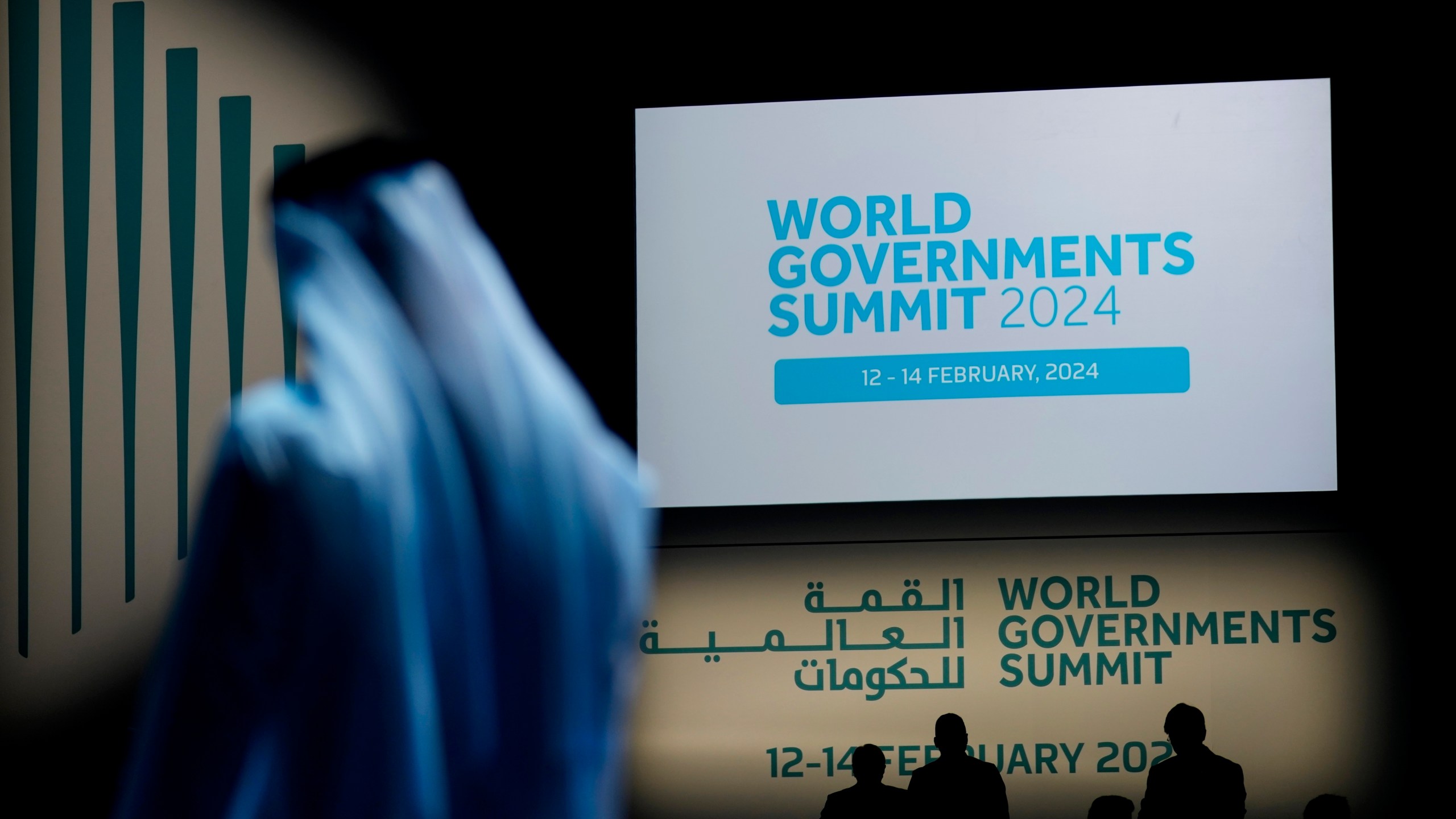 People attend the World Government Summit in Dubai, United Arab Emirates, Tuesday, Feb. 13, 2024. (AP Photo/Kamran Jebreili)