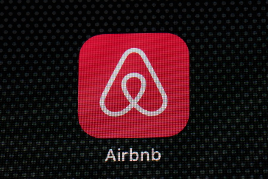 FILE - The Airbnb app icon is displayed on an iPad screen in Washington, D.C., on May 8, 2021. Airbnb Inc. reports financial results on Tuesday, Feb. 13, 2024. (AP Photo/Patrick Semansky, File)