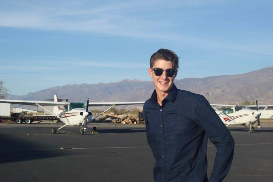 In this Nov. 8, 2014, image provided by Shon Allen, Colin Conner poses for a photo at the flight center in Bountiful, Utah. Conner, who struggled with opioid addiction for years, lost his life to a fentanyl overdose in June 2023, just days after being released from a Salt Lake City jail. Conner's father said the jail had discontinued his methadone prescription, causing him to go through agonizing withdrawal and prompting cravings to return while he was behind bars. (Shon Allen via AP)