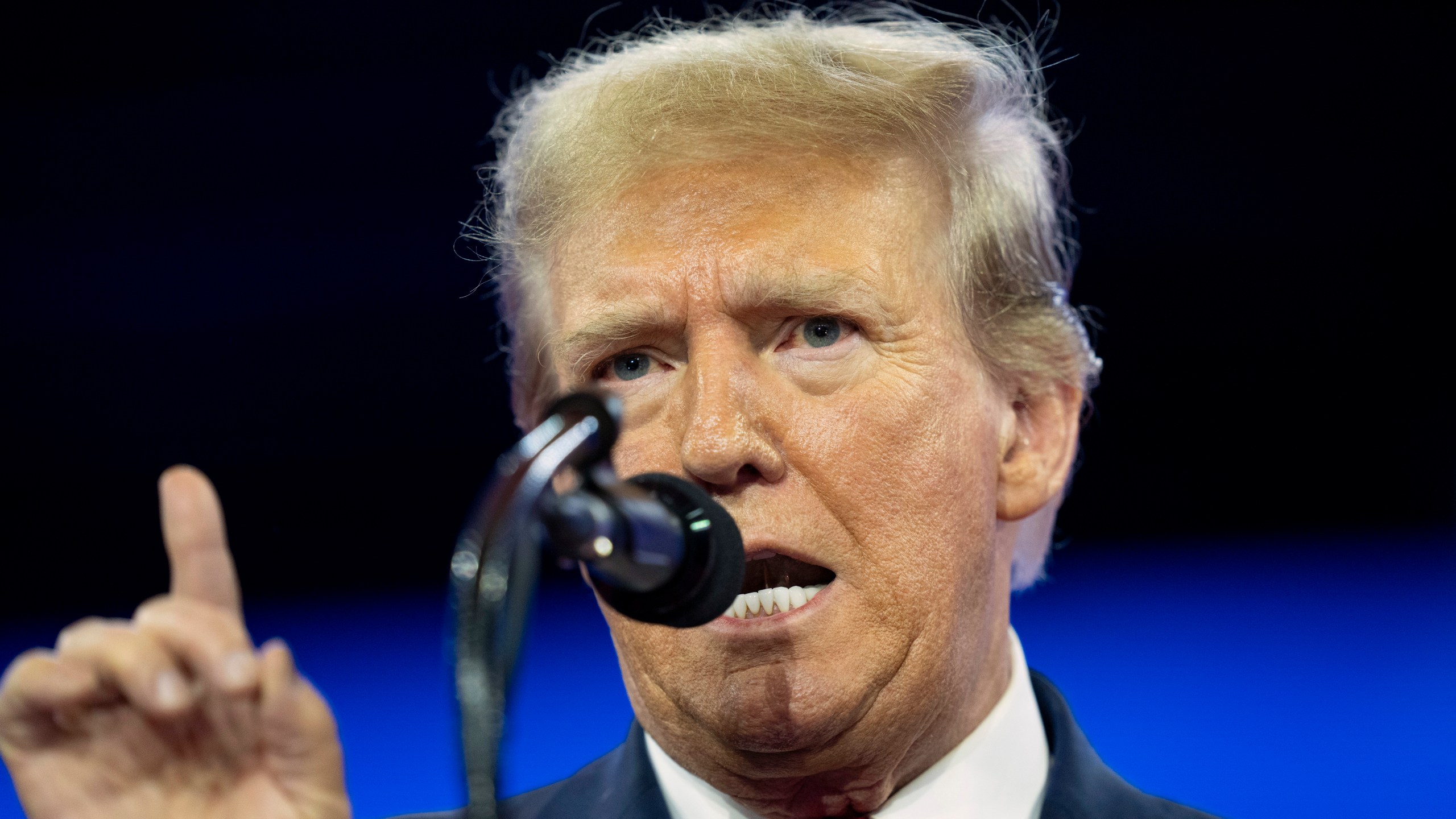 Republican presidential candidate former President Donald Trump speaks during the Conservative Political Action Conference, CPAC 2024, at National Harbor, in Oxon Hill, Md., Saturday, Feb. 24, 2024. (AP Photo/Alex Brandon)