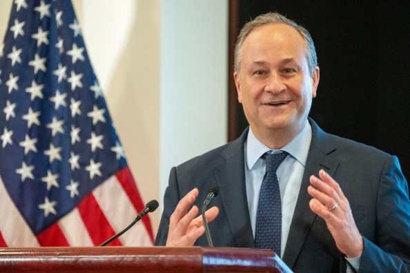 Second gentleman Doug Emhoff speaks at an event on ending hunger in America, Tuesday, Feb. 27, 2024, at the Eisenhower Executive Office Building on the White House complex in Washington. (AP Photo/Jacquelyn Martin)