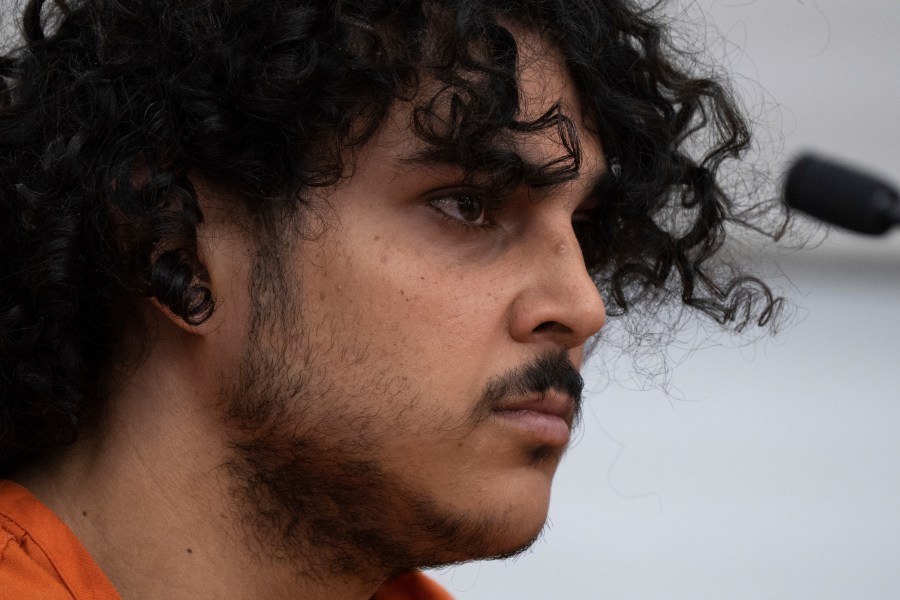 Raad Almansoori listens during his hearing, Monday, Feb. 26, 2024, in Maricopa County Superior Court, Phoenix. (Mark Henle, The Arizona Republic via AP)