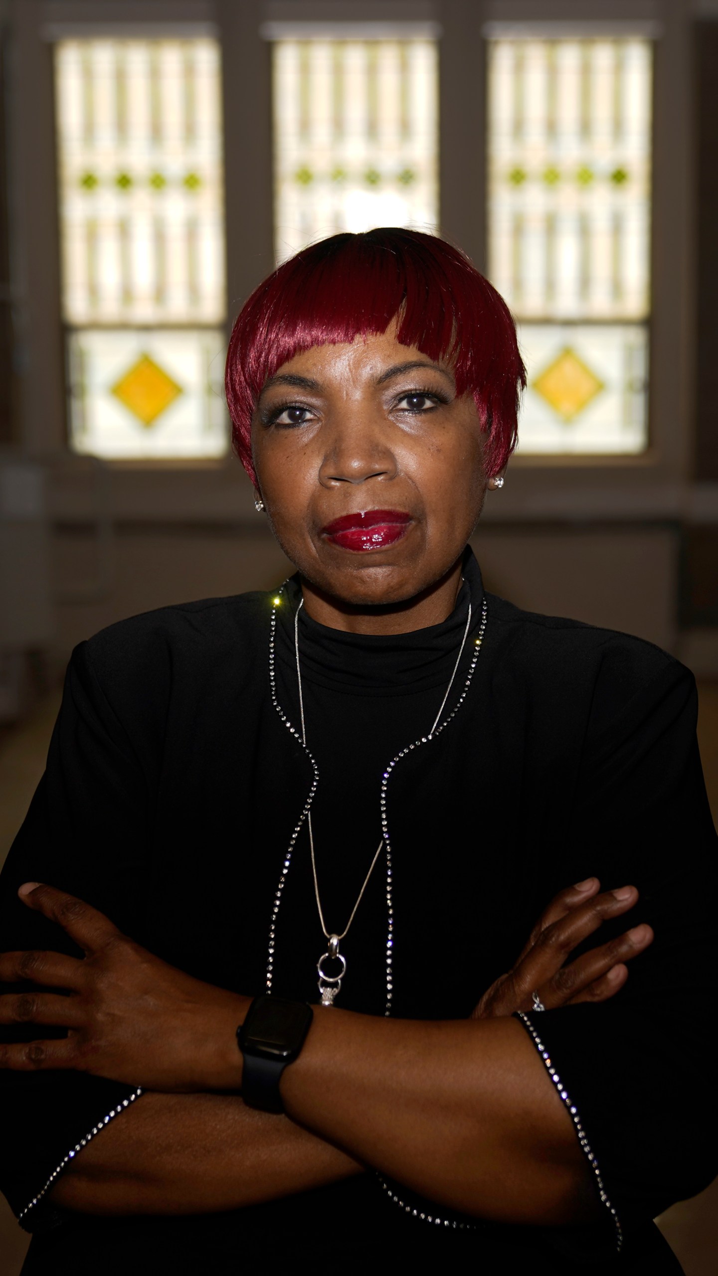 Doris Milton, 63, sits for a portrait at the Bethel New Life holistic wellness center Thursday, Feb. 15, 2024, in Chicago. In some ways, Doris Milton is a Head Start success story. A student in one of Chicago's inaugural Head Start classes, when the federally-funded early education program was in its infancy. Milton followed in her teacher's footsteps, now a Head Start teacher in Chicago, but after more than four decades on the job, Milton, 63, earns $22 an hour. It's a wage that puts her above the federal poverty line, but she is far from financially secure. (AP Photo/Charles Rex Arbogast)