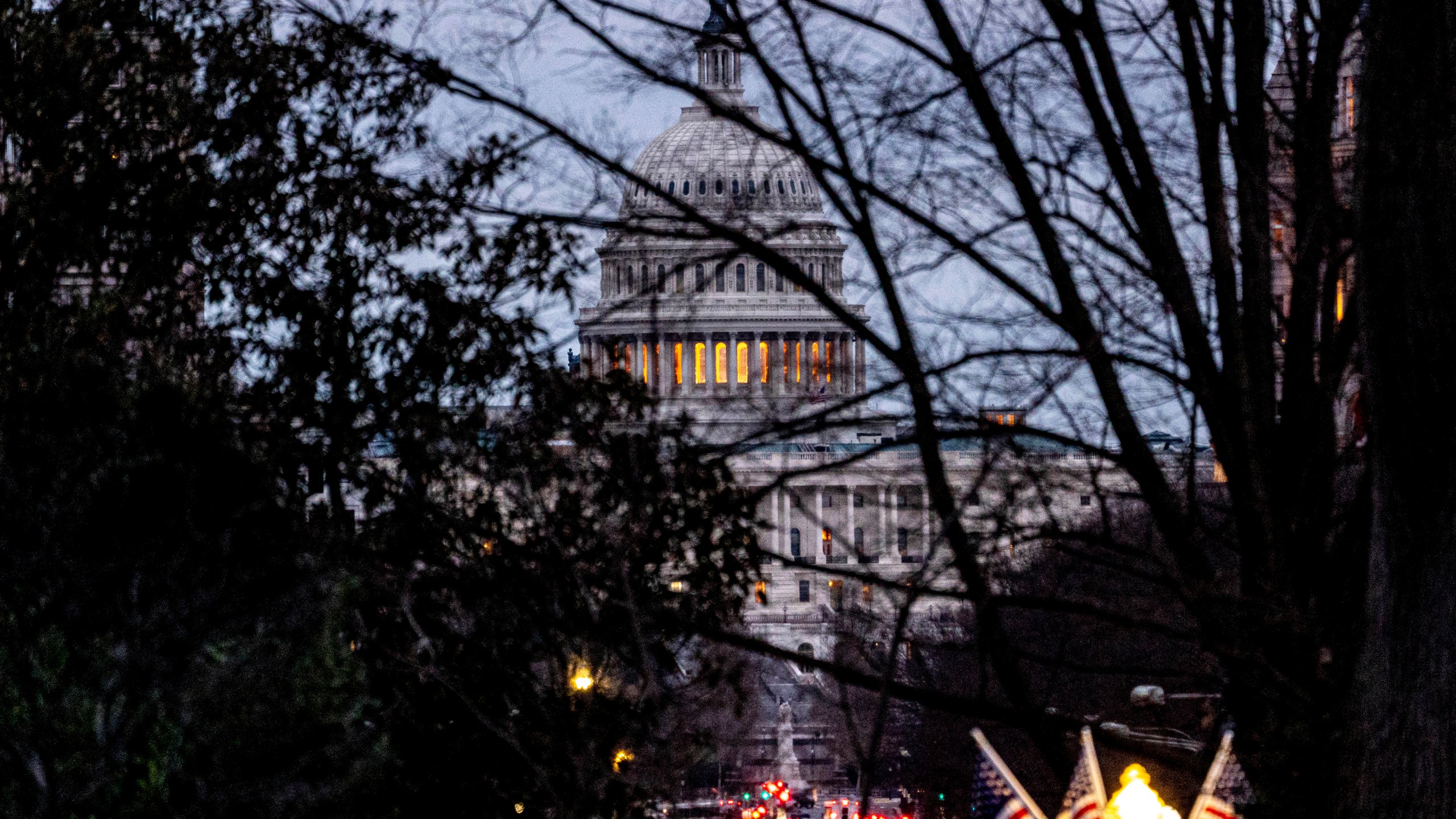 The Dome of the U.S. Capitol Building is visible from the South Lawn of the White House in Washington, Friday, March 1, 2024. (AP Photo/Andrew Harnik)