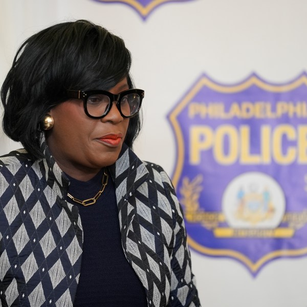 FILE - Philadelphia Mayor Cherelle Parker attends a news conference in Philadelphia, Thursday, Jan. 11, 2024. The arrest of two of Philadelphia's LGBTQ leaders by a state trooper during a fraught highway traffic stop is “very concerning,” Parker said after a video showing some of what happened on Saturday, March 2, 2024, circulated on social media. (AP Photo/Matt Rourke, File)