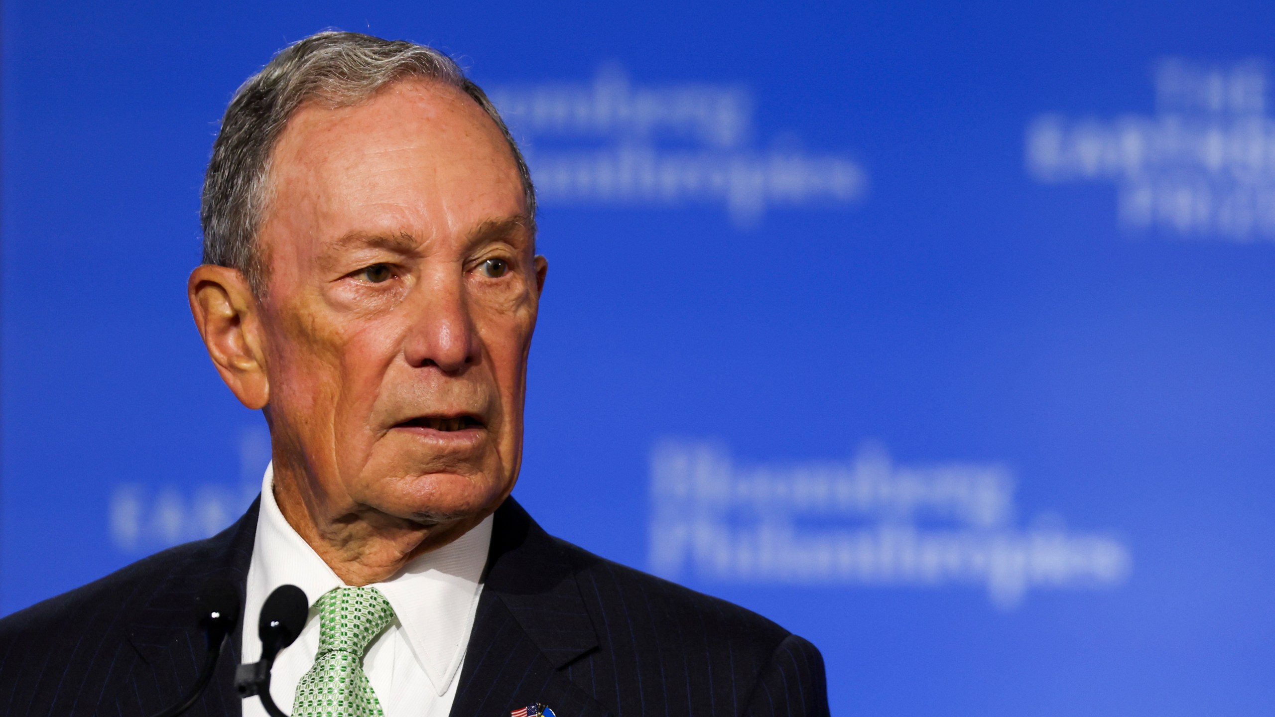 FILE - Former mayor of New York Michael Bloomberg speaks during the Earthshot Prize Innovation Summit in New York, Tuesday, Sept. 19, 2023. Bloomberg, the former New York City mayor, gave the most to charitable causes last year, according to the Chronicle of Philanthropy’s exclusive list of the 50 Americans who donated the largest sums to nonprofits last year. Bloomberg contributed $3 billion to support the arts, education, environment, public health, and programs aimed at improving city governments around the world, (Shannon Stapleton via AP, Pool, File)