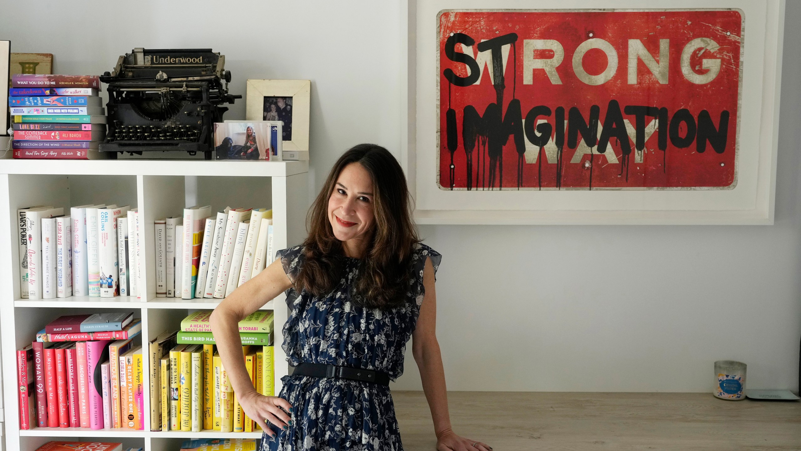 Author Allison Winn Scotch poses for a portrait in her home office, Monday, Feb. 26, 2024, in Los Angeles. (AP Photo/Chris Pizzello)