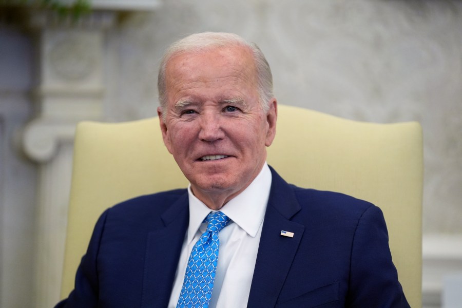 FILE - President Joe Biden meets Italian Prime Minister Giorgia Meloni in the Oval Office of the White House, March 1, 2024, in Washington. The Treasury Department says it has sanctioned two individuals and a Greece-based commercial spyware company headed by a former Israeli military officer that developed and distributed technology used to target U.S. government officials, journalists, and policy experts. (AP Photo/Evan Vucci, File)