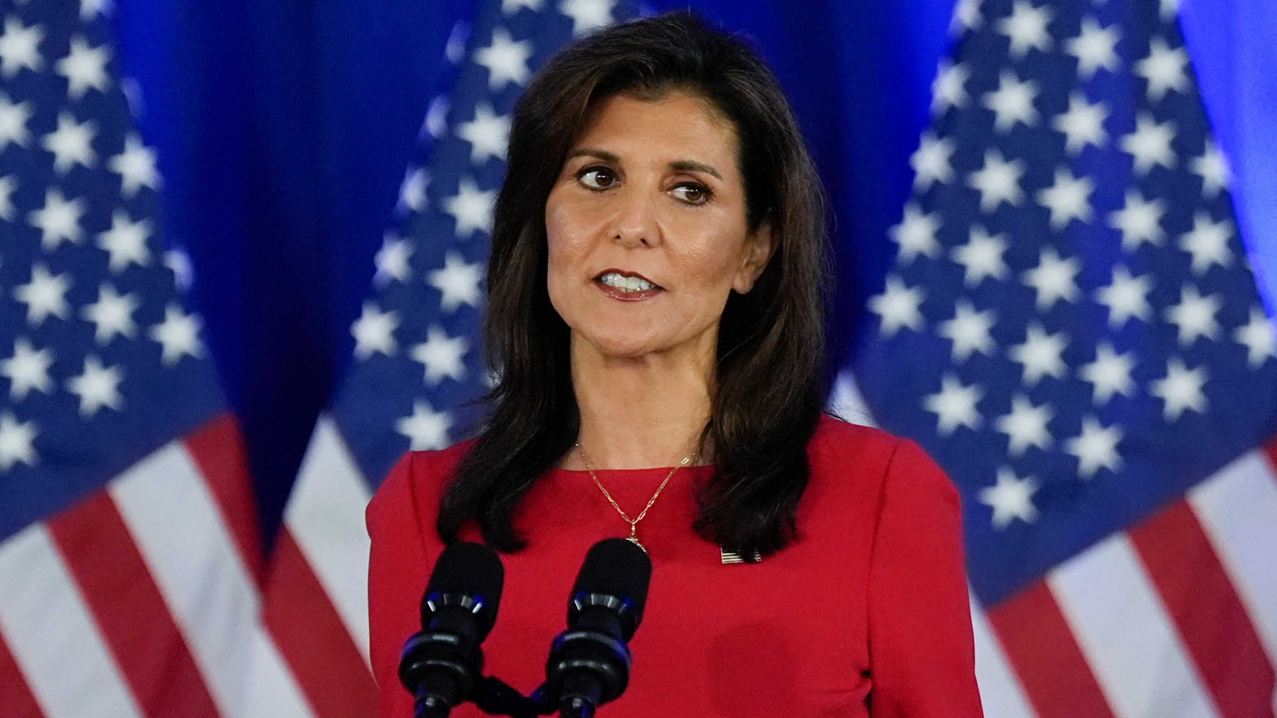 Republican presidential candidate former UN Ambassador Nikki Haley speaks during a news conference, Wednesday, March 6, 2024, in Charleston, S.C. (AP Photo/Chris Carlson)