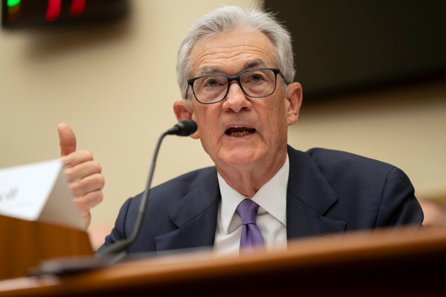 Federal Reserve Board Chair Jerome Powell speaks during his appearance before the House Financial Services Committee on Capitol Hill, Wednesday, March 6, 2024, in Washington. (AP Photo/Mark Schiefelbein)