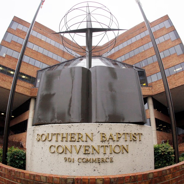 FILE - This Wednesday, Dec. 7, 2011 file photo shows the headquarters of the Southern Baptist Convention in Nashville, Tenn. (AP Photo/Mark Humphrey, File)