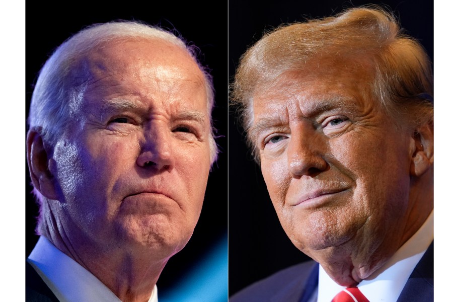 FILE - This combo image shows President Joe Biden, left, Jan. 5, 2024, and Republican presidential candidate former President Donald Trump, right, Jan. 19, 2024. (AP Photo, File)