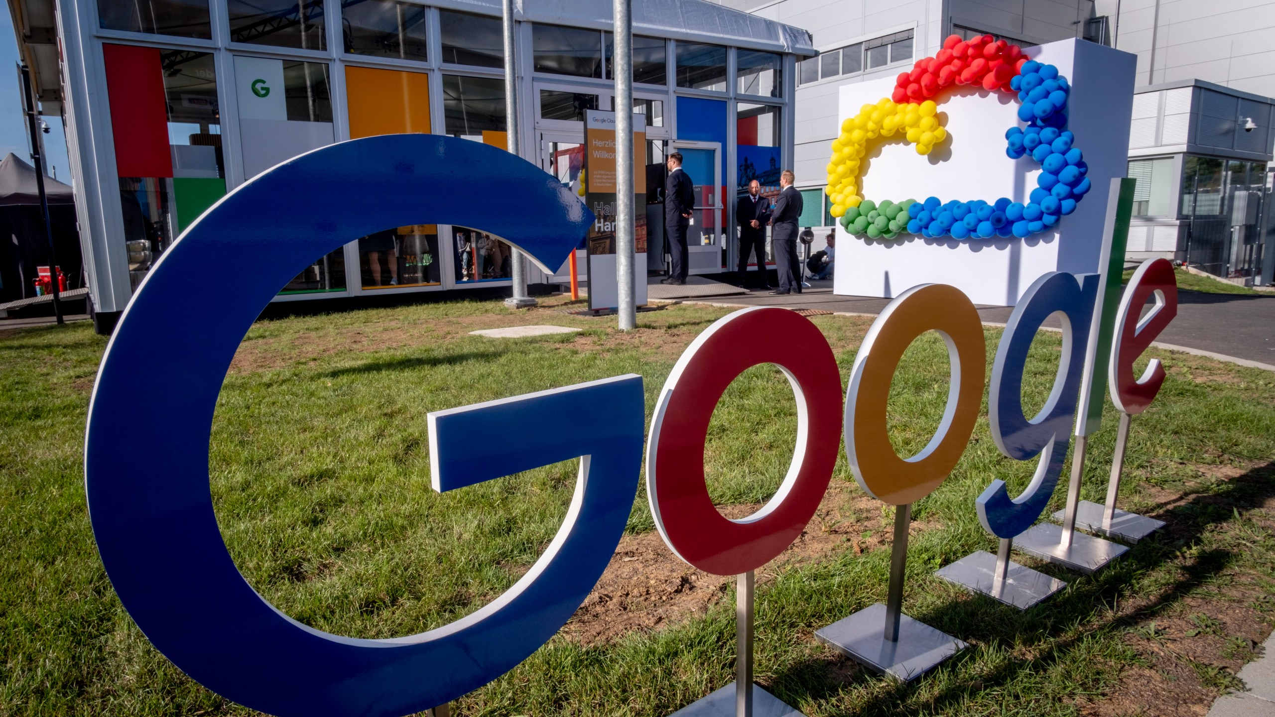 FILE - Google's first datacenter in Germany is pictured during its inauguration in Hanau near Frankfurt, Germany, Oct. 6, 2023. European Union regulators ratcheted up scrutiny of big tech companies including Google, Facebook and TikTok by looking into how they’re dealing with risks from generative artificial intelligence such as the viral spread of deepfakes. The EU’s executive Commission said Thursday, March 14, 2024, it has sent questionnaires about measures for curbing generative AI’s risks to eight platforms and search engines. (AP Photo/Michael Probst, File)
