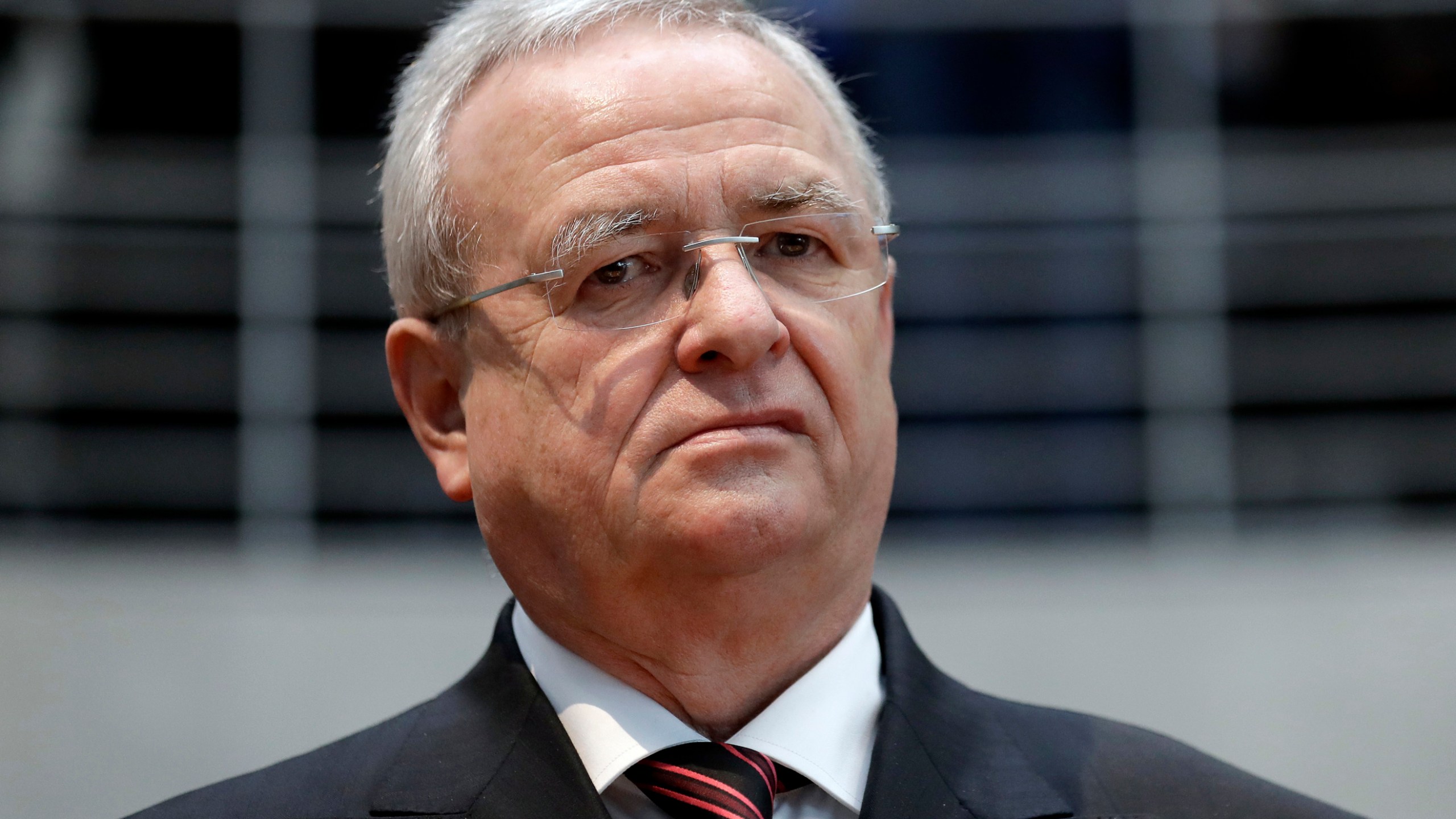 FILE - Martin Winterkorn, former CEO of the German car manufacturer 'Volkswagen', arrives for a questioning at an investigation committee of the German federal parliament in Berlin, Germany on Jan. 19, 2017. Former Volkswagen CEO Martin Winterkorn is set to go on trial in September on charges of fraud and market manipulation linked to the automaker's diesel emissions scandal, a German court said Friday, March 14, 2024. (AP Photo/Michael Sohn, File)