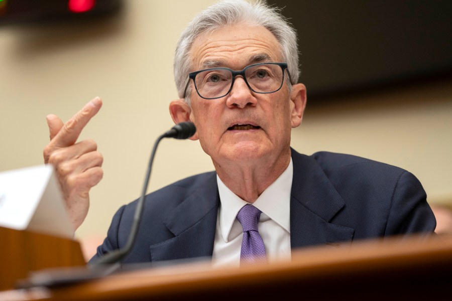 FILE - Federal Reserve Board Chair Jerome Powell speaks during his appearance before the House Financial Services Committee on Capitol Hill, March 6, 2024, in Washington. The Federal Reserve is set this week to leave interest rates unchanged for a fifth straight time. (AP Photo/Mark Schiefelbein, File)