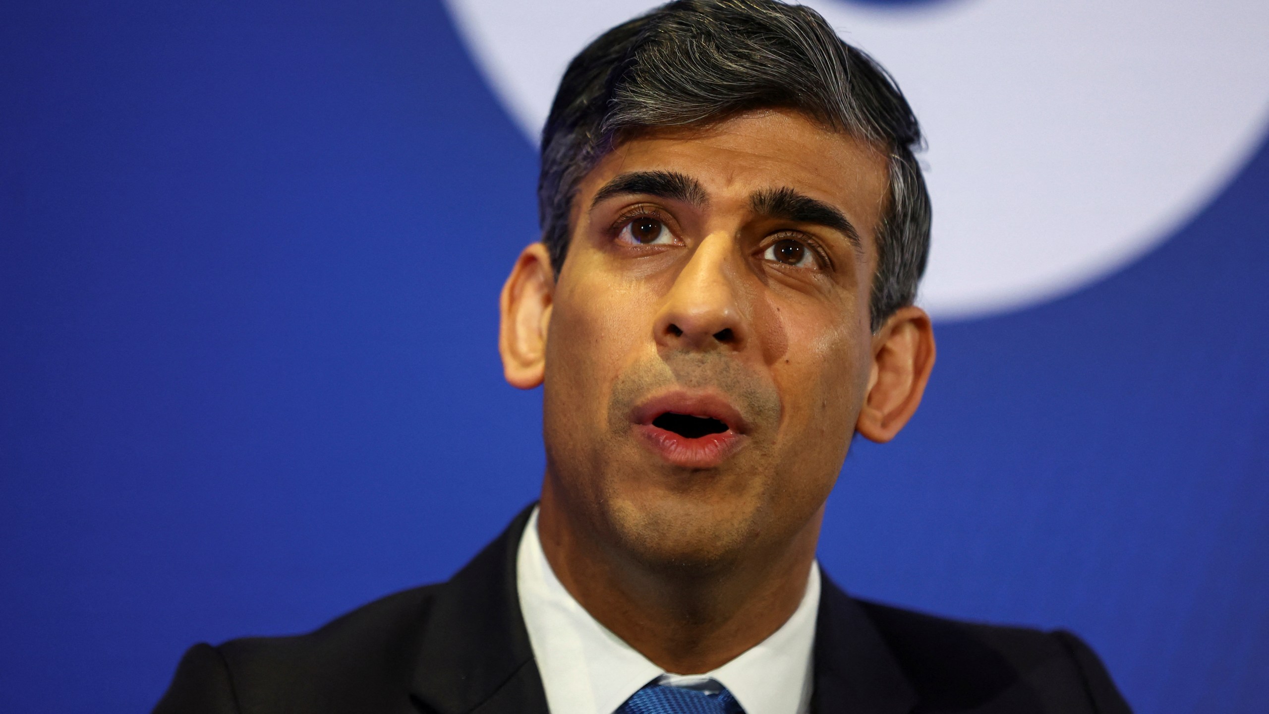 Britain's Prime Minister Rishi Sunak looks on as he visits an apprentice training centre at the Manufacturing Technology Centre (MTC), in Coventry, England, Monday March 18, 2024. (Carl Recine/Pool via AP)