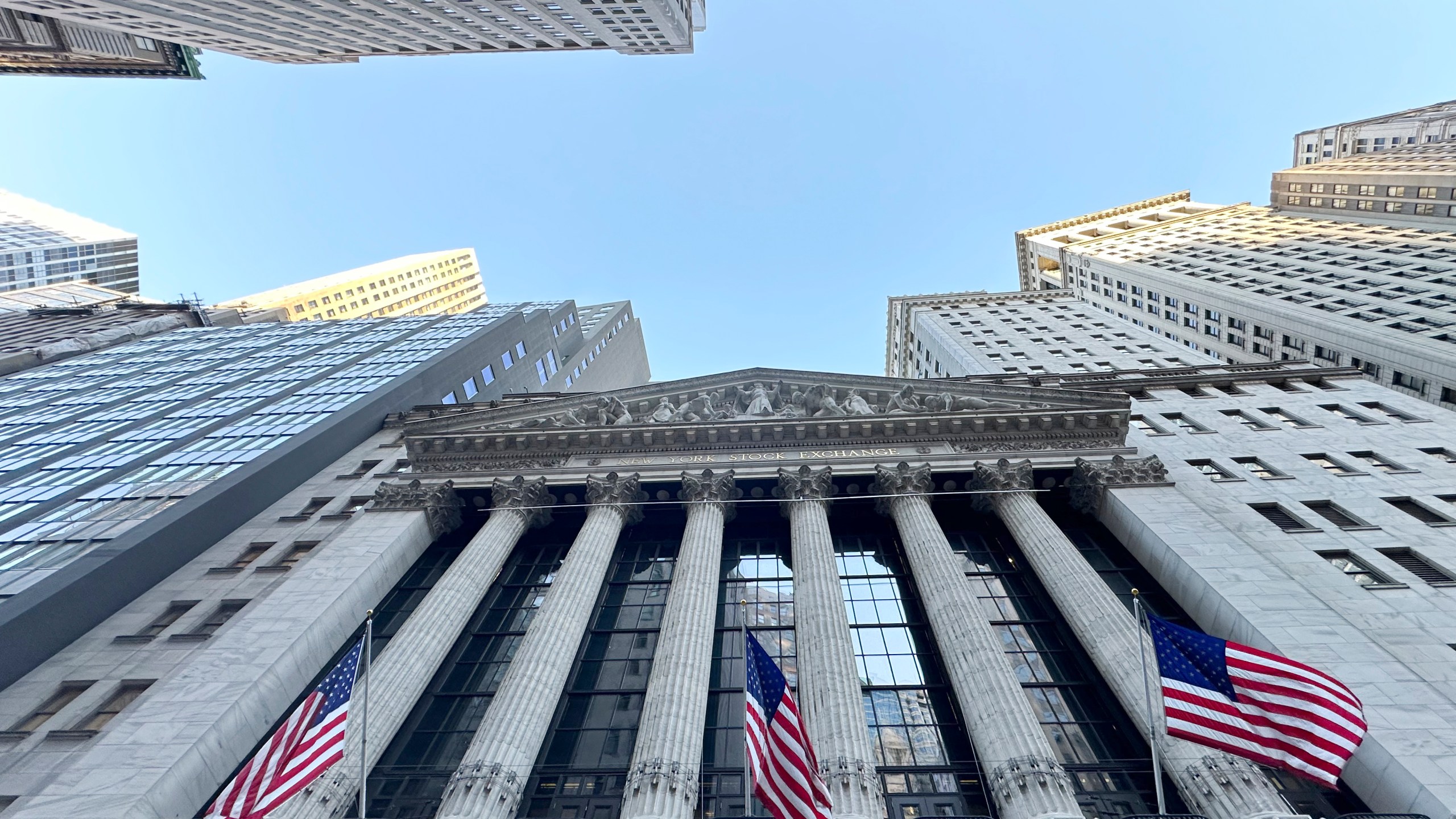 The New York Stock Exchange is shown on Tuesday, March 19, 2024, in New York. Stocks are opening lower as some of Wall Street's mania around artificial-intelligence technology cools. (AP Photo/Peter Morgan)