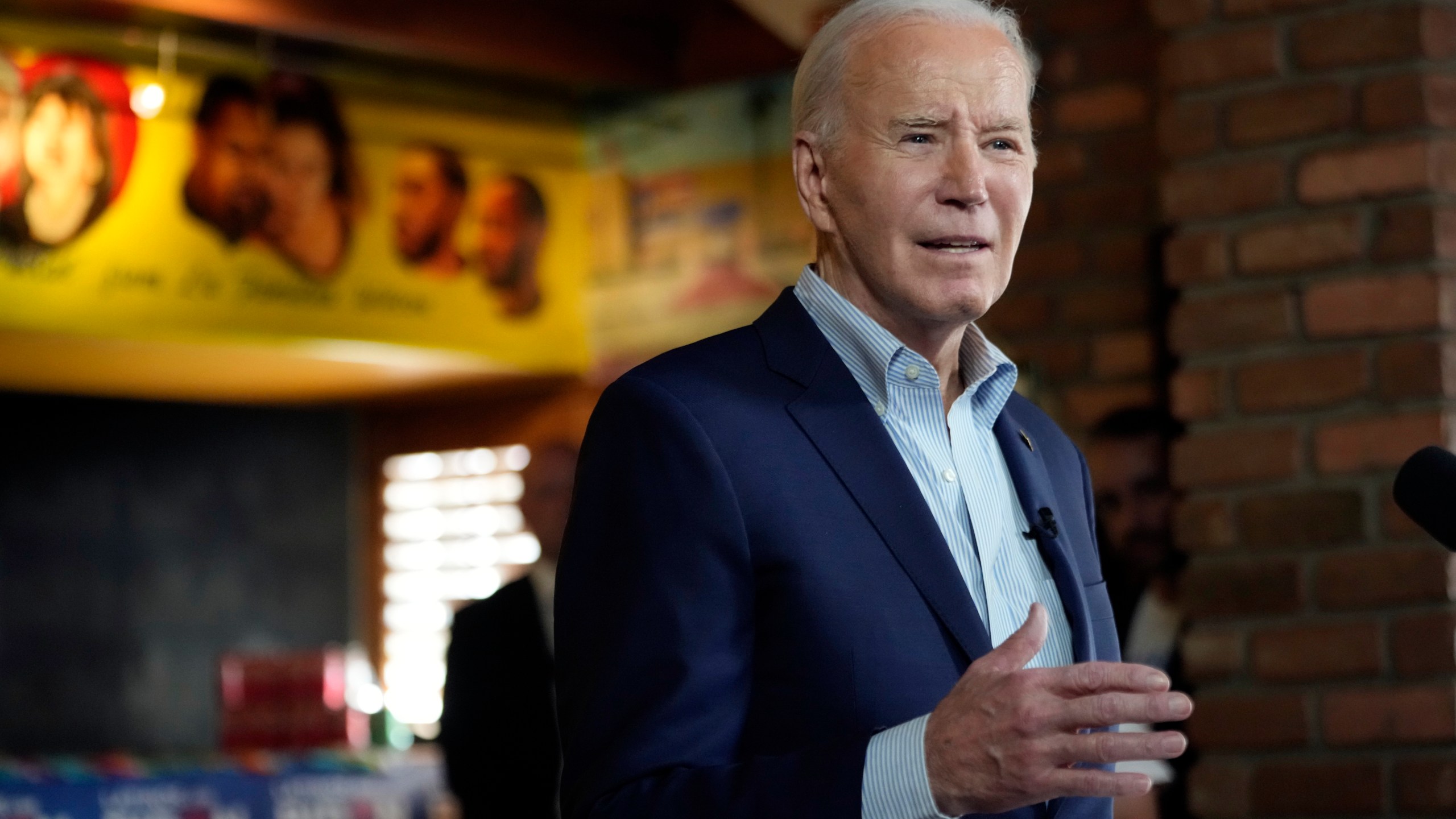 President Joe Biden speaks at a campaign event at El Portal restaurant Tuesday, March 19, 2024, in Phoenix. (AP Photo/Jacquelyn Martin)