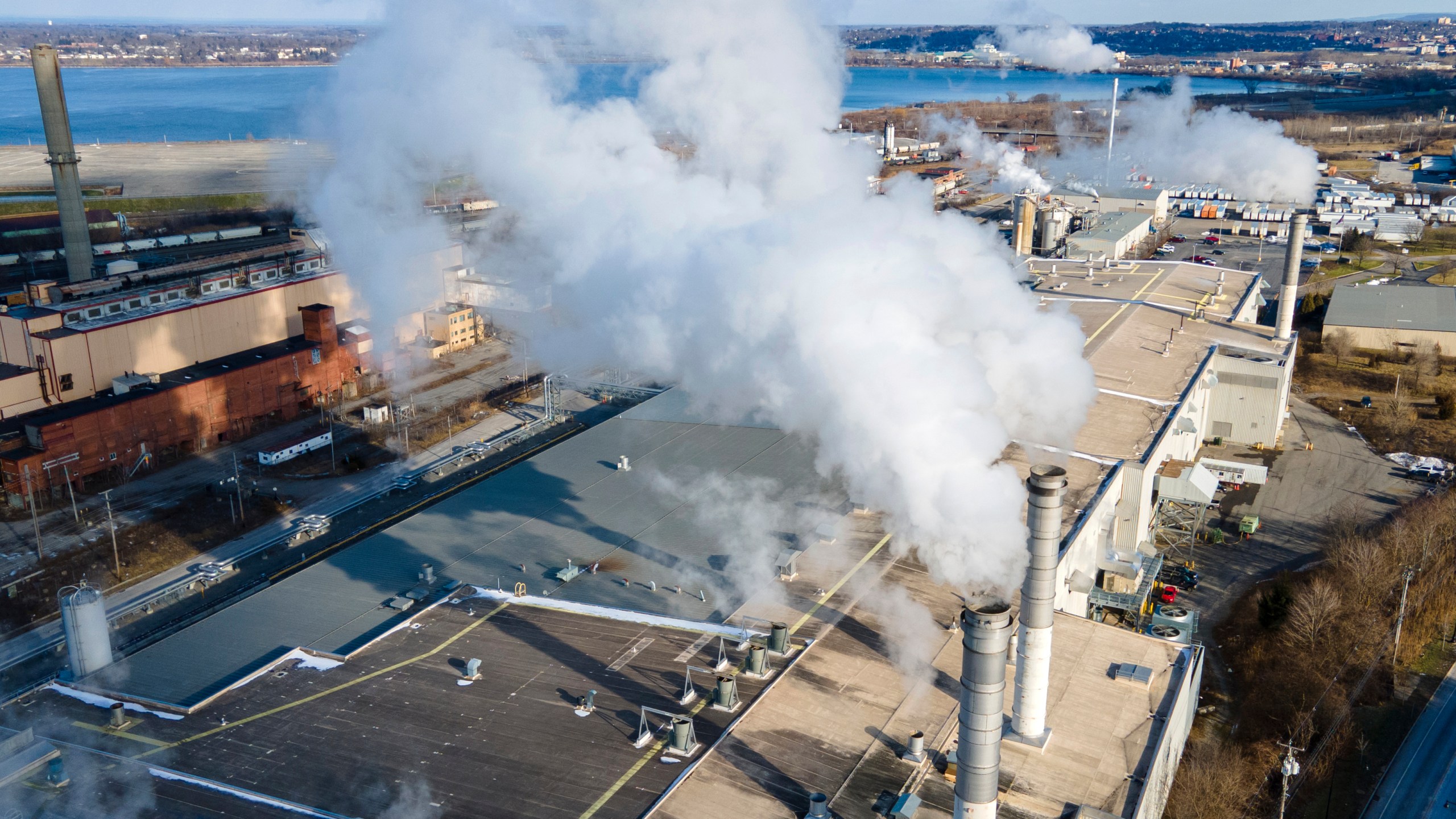 The WestRock Paperboard Mill is in Solvay, N.Y., is shown on Jan. 16, 2024. On Thursday, March 28, 2024, the U.S. government issues the third and final estimate of economic growth in the October-December quarter. (AP Photo/Ted Shaffrey)