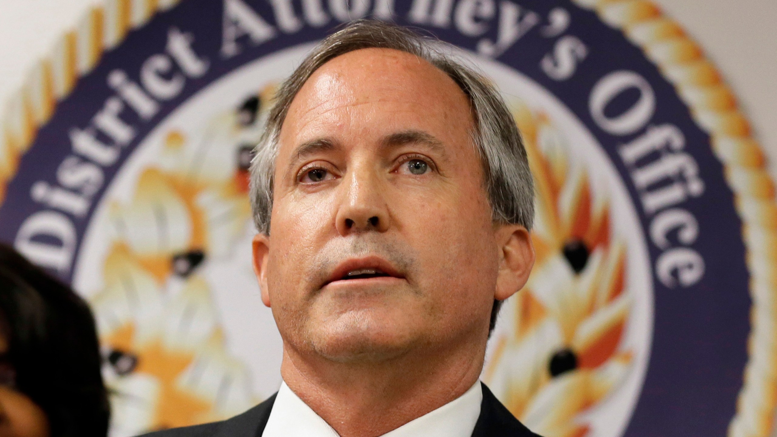 FILE - Texas Attorney General Ken Paxton speaks at a news conference in Dallas on June 22, 2017. Paxton says he's investigating a key Boeing supplier that is already under scrutiny by federal regulators over the quality of its work on Boeing planes, Friday, March 29, 2024. (AP Photo/Tony Gutierrez, File)