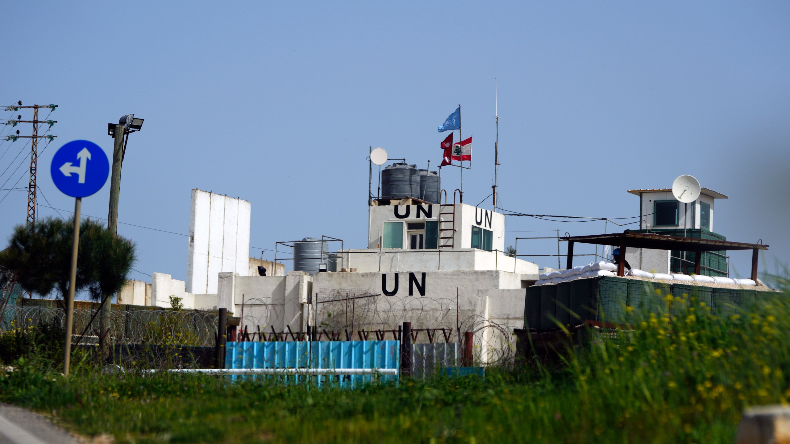 FILE - A general view of a base of the United Nations peacekeeping forces in Lebanon (UNIFIL) at the Lebanese-Israeli border, in the southern village of Markaba, on April 7, 2023. Four United Nations military observers were wounded Saturday while patrolling along the southern Lebanese border after a shell exploded near them, the U.N. peacekeeping mission in southern Lebanon said. The military observers of the United Nations Truce Supervision Organization support the U.N. peacekeeping mission in southern Lebanon, UNIFIL. (AP Photo/Hassan Ammar, File)