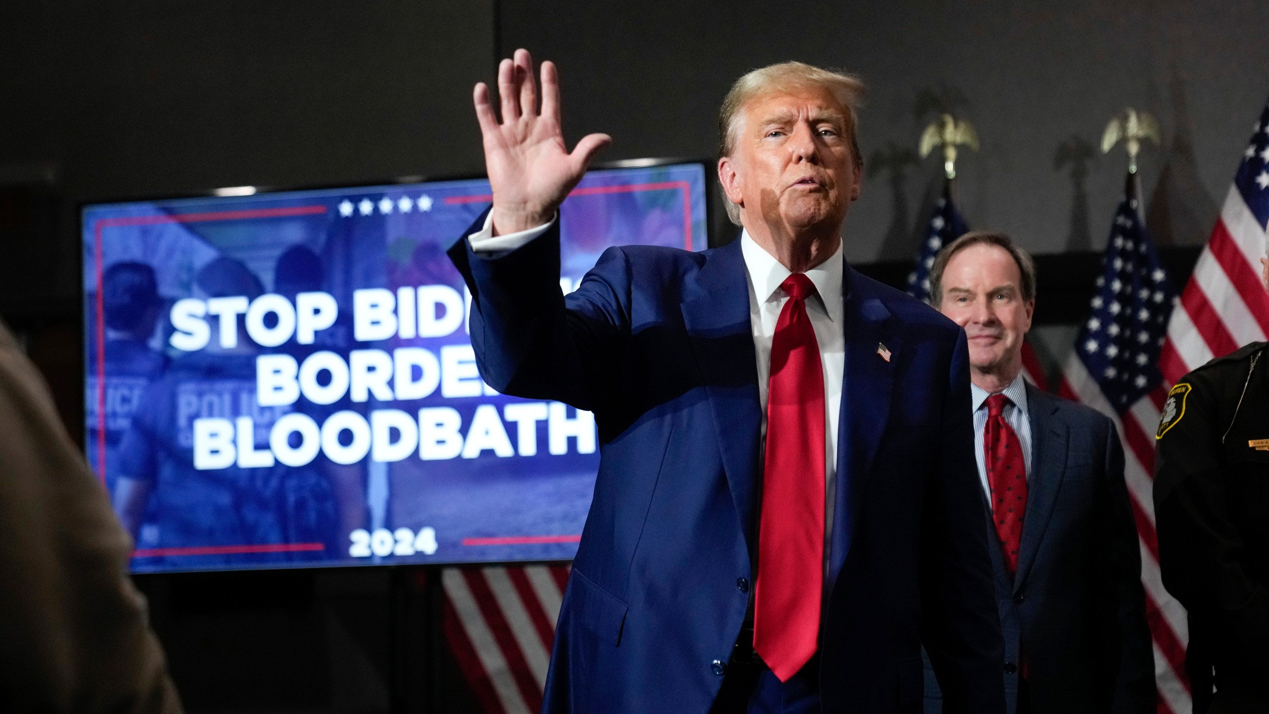 Republican presidential candidate former President Donald Trump speaks at a campaign event in Grand Rapids, Mich., Tuesday, April 2, 2024. (AP Photo/Paul Sancya)