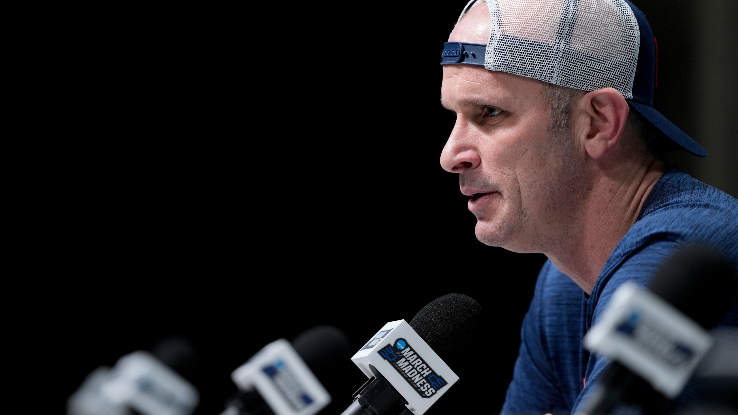 UConn head coach Dan Hurley speaks to the media during a news conference ahead of a Final Four college basketball game in the NCAA Tournament, Thursday, April 4, 2024, in Glendale, Ariz. UConn plays Alabama on Saturday. (AP Photo/David J. Phillip)