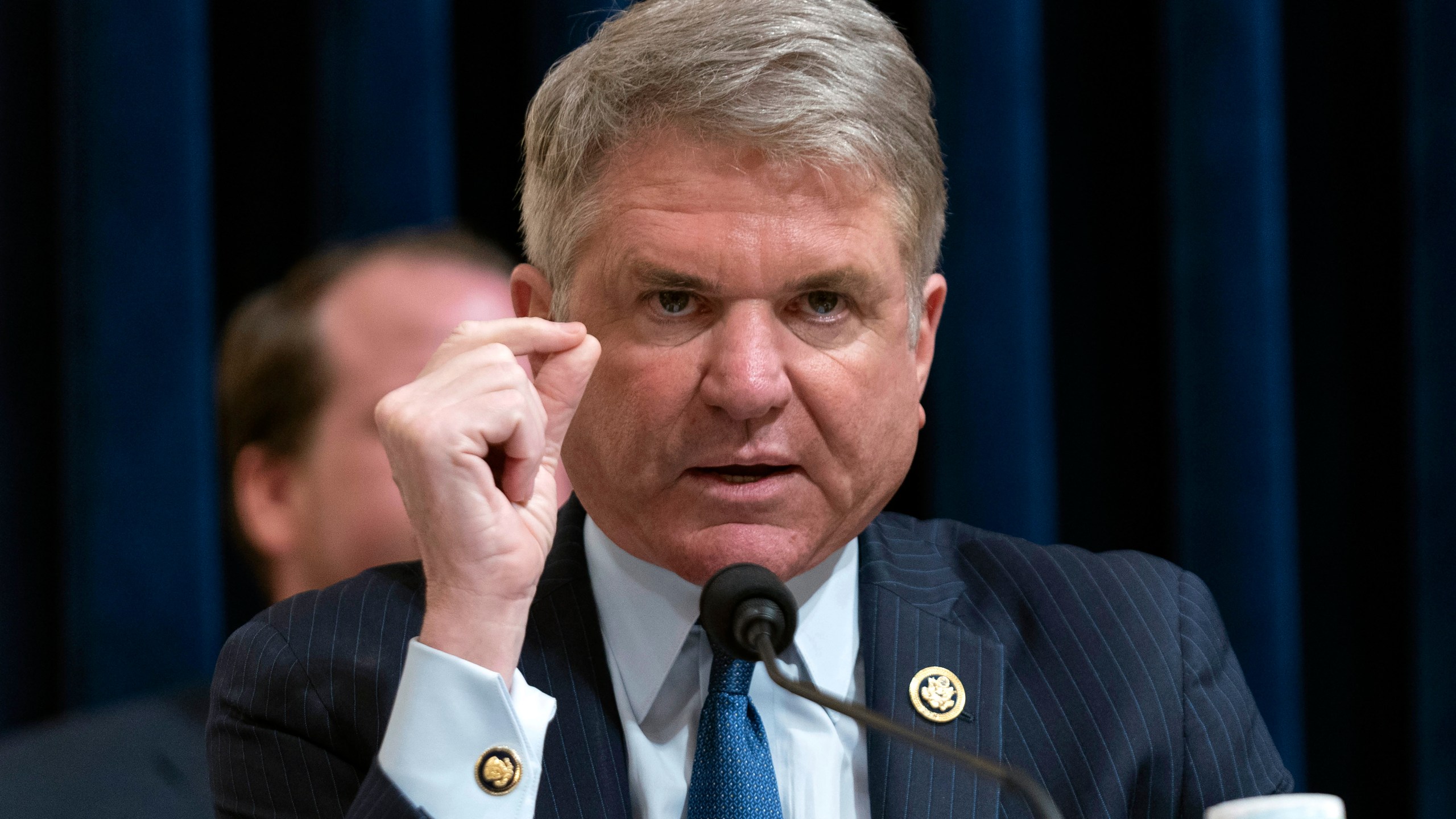 FILE - House Foreign Affairs Committee Chairman Michael McCaul, R-Texas, speaks during a hearing on Capitol Hill in Washington, April 16, 2024. Iran's attack against Israel over the weekend has spurned a flurry of bipartisan legislative action in Congress. It has united lawmakers against the country even as the risk of a larger regional war looms. (AP Photo/Jose Luis Magana, File)